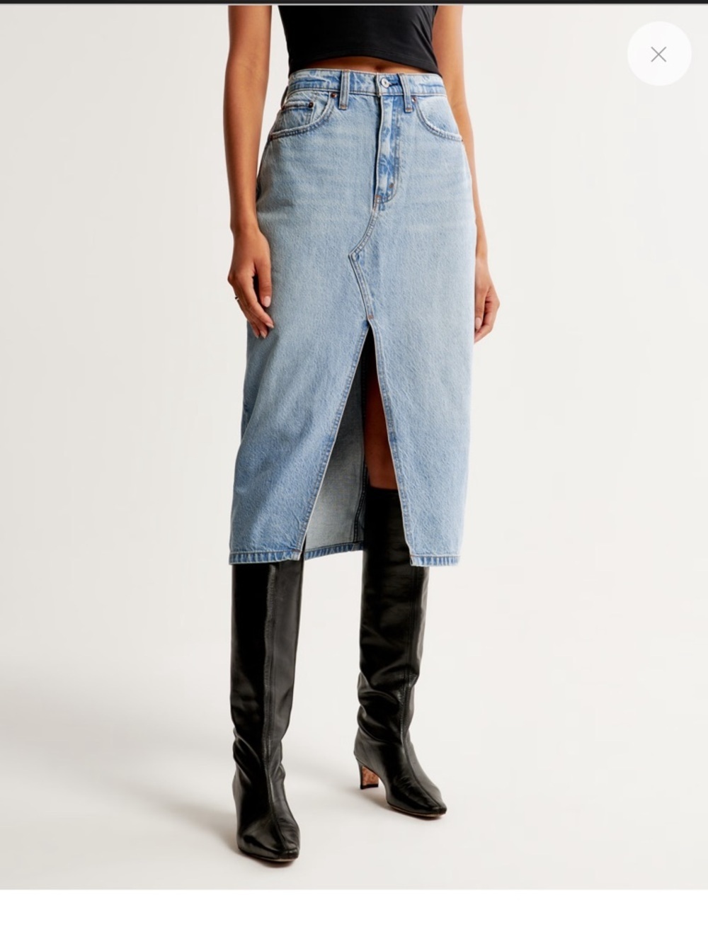Abercrombie & fitch Denim Midi Skirt - Picture 2 of 12